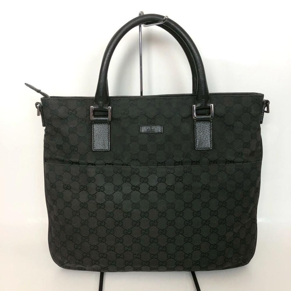 GUCCI GG Canvas Handbag Black